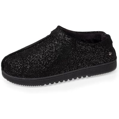 Isotoner Chaussons pantoufles Bottillons femme dessus cuir, semelle confort, 36, noir nacré - Publicité Isotoner Chaussons pantoufles Bottillons femme dessus cuir, semelle confort, 36, noir nacré - Publicité