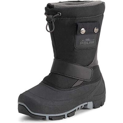 Polar Enfants L'hiver Thermique Chaude L'hiver Fausse Fourrure Semelle En Caoutchouc Imperméable Bottes Noir/Gris UK3/EU36 YC0699 - Publicité Polar Enfants L'hiver Thermique Chaude L'hiver Fausse Fourrure Semelle En Caoutchouc Imperméable Bottes Noir/Gris UK3/EU36 YC0699 - Publicité