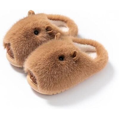 XSCQ Capybara Pantoufles en Peluche 3D Chaudes Hiver pour Femmes Hommes Chaussures de Maison de Dessin animé Poilues, Demi-couverture marron clair, 37.5 EU - Publicité XSCQ Capybara Pantoufles en Peluche 3D Chaudes Hiver pour Femmes Hommes Chaussures de Maison de Dessin animé Poilues, Demi-couverture marron clair, 37.5 EU - Publicité
