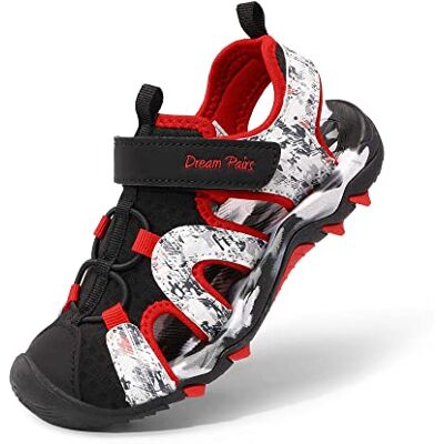 DREAM PAIRS Sandales Sport Enfant Garçon Fille Sandals Été Antidérapantes Respirantes, Chaussures Outdoor Randonnée Plage Marche Sandale Fermées Confortables Légères,Size 28,Noir Rouge - Publicité DREAM PAIRS Sandales Sport Enfant Garçon Fille Sandals Été Antidérapantes Respirantes, Chaussures Outdoor Randonnée Plage Marche Sandale Fermées Confortables Légères,Size 28,Noir Rouge - Publicité