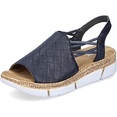 Rieker Femme Sandales V2368, Dame Sandales Fines,Chaussure d'été,Sandale d'été,Confortable,Plate,Bleu (Blau / 14),39 EU / 6 UK - Publicité Rieker Femme Sandales V2368, Dame Sandales Fines,Chaussure d'été,Sandale d'été,Confortable,Plate,Bleu (Blau / 14),39 EU / 6 UK - Publicité