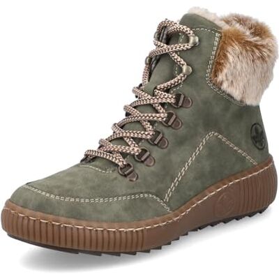Rieker Bottines FEMME kaki et à zip et lacets ronds - Publicité Rieker Bottines FEMME kaki et à zip et lacets ronds - Publicité