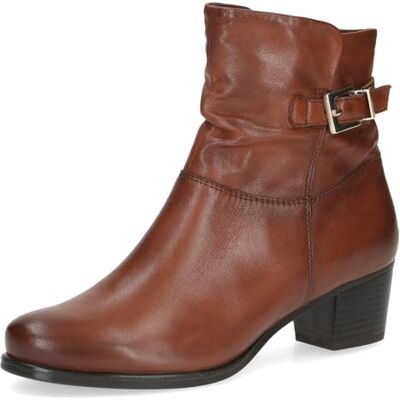 CAPRICE Bottines femme en cuir à talon bloc, Marron (Cognac Nappa), 38,5 EU - Publicité CAPRICE Bottines femme en cuir à talon bloc, Marron (Cognac Nappa), 38,5 EU - Publicité
