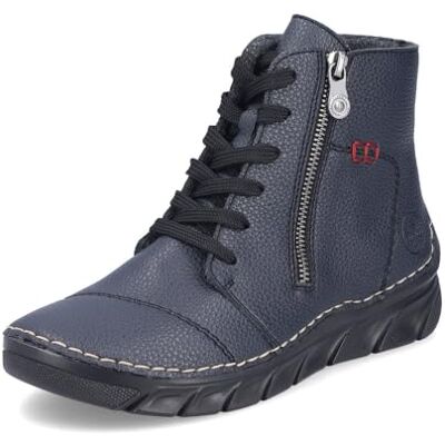 Rieker® Bottines bleu marine à talon plat pourvues d'une fermeture zippée et de lacets Taille numeric_38 - Publicité Rieker® Bottines bleu marine à talon plat pourvues d'une fermeture zippée et de lacets Taille numeric_38 - Publicité