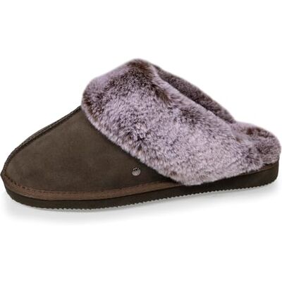 Isotoner Chaussons pantoufles mules femme cuir fourré chaud, 38, kaki - Publicité Isotoner Chaussons pantoufles mules femme cuir fourré chaud, 38, kaki - Publicité