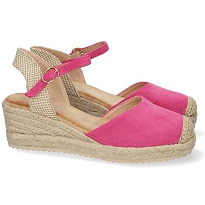 Sandales compensées pour Femmes, Doublure en Jute, Bout fermé et Fermeture à Boucle, Collection Printemps-été 2022 Fuchsia Talla 37 - Publicité Sandales compensées pour Femmes, Doublure en Jute, Bout fermé et Fermeture à Boucle, Collection Printemps-été 2022 Fuchsia Talla 37 - Publicité