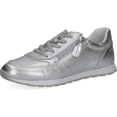 CAPRICE Baskets Femme en Cuir, Métallisé (Silver Metal.), 39 EU - Publicité CAPRICE Baskets Femme en Cuir, Métallisé (Silver Metal.), 39 EU - Publicité