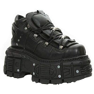 New Rock M-TANK106-C2 Unisexe Noir 100% Cuir Goth Plateforme Punk Mode Bottines Chaussure 3 - Publicité New Rock M-TANK106-C2 Unisexe Noir 100% Cuir Goth Plateforme Punk Mode Bottines Chaussure 3 - Publicité
