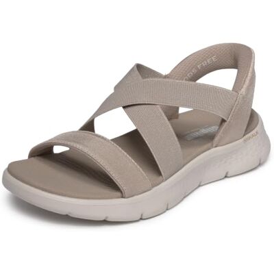 Skechers Femme Go Walk Flex Sandal-Glimmer Up Hands Free Slip-ins, Taupe, 40 EU - Publicité Skechers Femme Go Walk Flex Sandal-Glimmer Up Hands Free Slip-ins, Taupe, 40 EU - Publicité