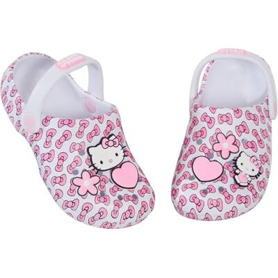 Hello Kitty Sabots et sandales pour filles avec badges charm Chaussures pour enfants intérieur/extérieur avec sangle à la cheville, multicolore, 25 EU - Publicité Hello Kitty Sabots et sandales pour filles avec badges charm Chaussures pour enfants intérieur/extérieur avec sangle à la cheville, multicolore, 25 EU - Publicité