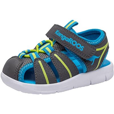 KangaROOS Sandales K-grobi unisexes pour enfant, Gris acier/citron vert, 21 EU - Publicité KangaROOS Sandales K-grobi unisexes pour enfant, Gris acier/citron vert, 21 EU - Publicité