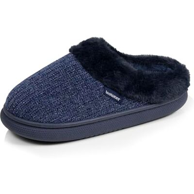 Isotoner Chaussons pantoufles Mules femme semelle bloup extra confort, 40, marine lurex - Publicité Isotoner Chaussons pantoufles Mules femme semelle bloup extra confort, 40, marine lurex - Publicité