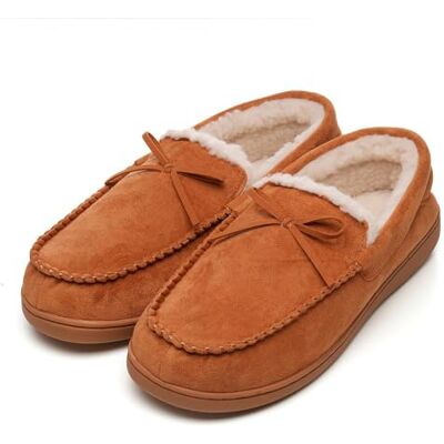 A2Z Pantoufles mocassins pour homme avec doublure en polaire chaude avec semelle rigide en faux daim et microfibre Semelle antidérapante Confortables pour l'hiver Tailles 40 à 46, peau, 45/46 EU - Publicité A2Z Pantoufles mocassins pour homme avec doublure en polaire chaude avec semelle rigide en faux daim et microfibre Semelle antidérapante Confortables pour l'hiver Tailles 40 à 46, peau, 45/46 EU - Publicité
