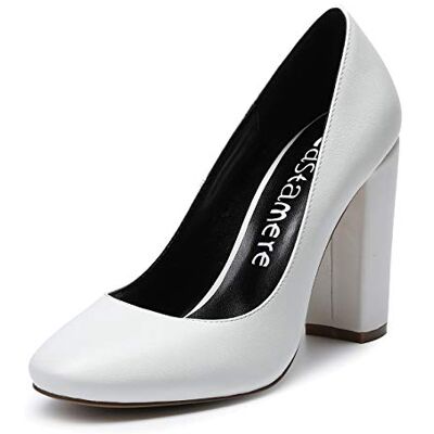 Castamere Chaussures Femme Haut Talon 10CM Escarpins Femme Bout Rond Confort Classique Mode Sexy Fête Mariage Bureau High Heels PU Blanc Escarpin EU 37.5 - Publicité Castamere Chaussures Femme Haut Talon 10CM Escarpins Femme Bout Rond Confort Classique Mode Sexy Fête Mariage Bureau High Heels PU Blanc Escarpin EU 37.5 - Publicité