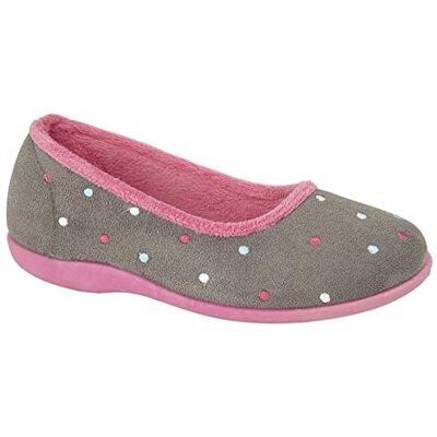 Sleepers Isla Chaussons ballerines à mémoire de forme Femme (38 EU) (Gris/Fuchsia) - Publicité Sleepers Isla Chaussons ballerines à mémoire de forme Femme (38 EU) (Gris/Fuchsia) - Publicité