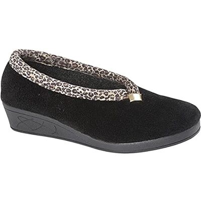 Sleepers Dawn Chaussons en velours pour femme Noir/Ocelot Noir Ocelot noir., 37 EU - Publicité Sleepers Dawn Chaussons en velours pour femme Noir/Ocelot Noir Ocelot noir., 37 EU - Publicité