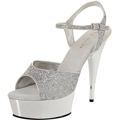 Pleaser Sandales Ouvertes Delight 609 g pour Femme, Argent SLV Multi GLTR SLV Chrome, 41 EU - Publicité Pleaser Sandales Ouvertes Delight 609 g pour Femme, Argent SLV Multi GLTR SLV Chrome, 41 EU - Publicité