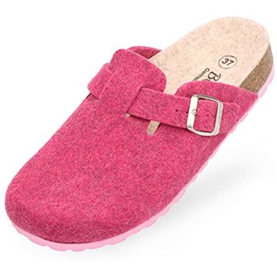 BOnova Wesel Chaussons en laine vierge pour femme avec semelle en feutre et semelle en liège souple, rose, 39 EU - Publicité BOnova Wesel Chaussons en laine vierge pour femme avec semelle en feutre et semelle en liège souple, rose, 39 EU - Publicité