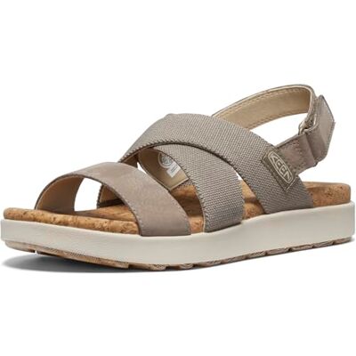 KEEN Women's Elle Criss Cross Premium Comfortable Fashion Casual Wedge Sandals, Brindle/Birch, 6.5 - Publicité KEEN Women's Elle Criss Cross Premium Comfortable Fashion Casual Wedge Sandals, Brindle/Birch, 6.5 - Publicité