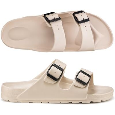 ESTRO Sandales Homme Été Confortable Sandales Homme Plastique Claquette Plastique Femme Mules B15 (45 EU, Beige) - Publicité ESTRO Sandales Homme Été Confortable Sandales Homme Plastique Claquette Plastique Femme Mules B15 (45 EU, Beige) - Publicité