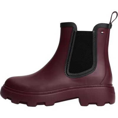 Tommy Hilfiger Bottes Low Boot Femme Flag Ankle Warm Lining Bottes de Pluie, Rouge (Rosewood Brown), 36 - Publicité Tommy Hilfiger Bottes Low Boot Femme Flag Ankle Warm Lining Bottes de Pluie, Rouge (Rosewood Brown), 36 - Publicité