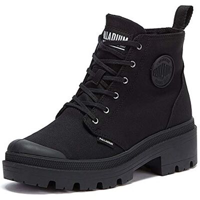 Palladium, PALLABASE TWILL, Boots female, Noir, 39.5, EU - Publicité Palladium, PALLABASE TWILL, Boots female, Noir, 39.5, EU - Publicité