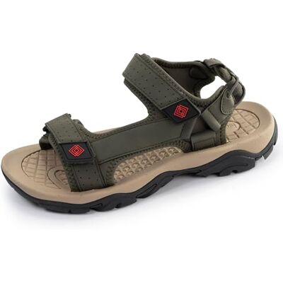 Isotoner Sandales homme sport, semelle confortable et légère, sandale de plage, piscine, randonnée, et faciles a enfiler, 42, kaki - Publicité Isotoner Sandales homme sport, semelle confortable et légère, sandale de plage, piscine, randonnée, et faciles a enfiler, 42, kaki - Publicité