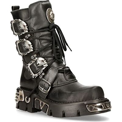 New Rock M.391-S1 Unisexe Noir Métallique Reactor Crâne Diable Goth Punk Cuir Mollet Bottes 7 - Publicité New Rock M.391-S1 Unisexe Noir Métallique Reactor Crâne Diable Goth Punk Cuir Mollet Bottes 7 - Publicité