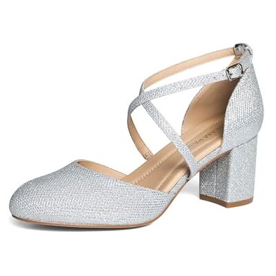 DREAM PAIRS Escarpins Femme Petit Talon, Chaussures Élégantes et Confortables, Womens Pumps pour Travail, Mariage et Soirée,Size 38,Argent,SDPU26002W - Publicité DREAM PAIRS Escarpins Femme Petit Talon, Chaussures Élégantes et Confortables, Womens Pumps pour Travail, Mariage et Soirée,Size 38,Argent,SDPU26002W - Publicité