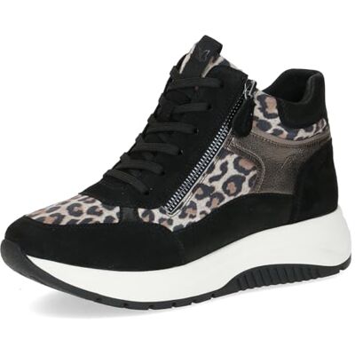 CAPRICE Baskets montantes femme en cuir doublées, Multicolore (Black Leo Comb), 38 EU - Publicité CAPRICE Baskets montantes femme en cuir doublées, Multicolore (Black Leo Comb), 38 EU - Publicité