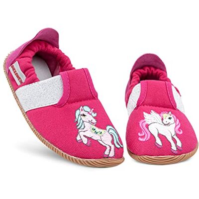 Giesswein Hausschuh Sommerach Slim Fit Rose 25 Chaussures pour Filles avec élastique, Pantoufles avec Semelle antidérapante, Pantoufles en Coton pour Enfants - Publicité Giesswein Hausschuh Sommerach Slim Fit Rose 25 Chaussures pour Filles avec élastique, Pantoufles avec Semelle antidérapante, Pantoufles en Coton pour Enfants - Publicité