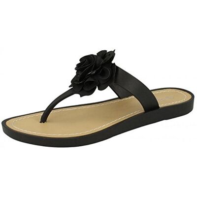Savannah Tongs à fleur Femme (38 EU) (Noir) - Publicité Savannah Tongs à fleur Femme (38 EU) (Noir) - Publicité