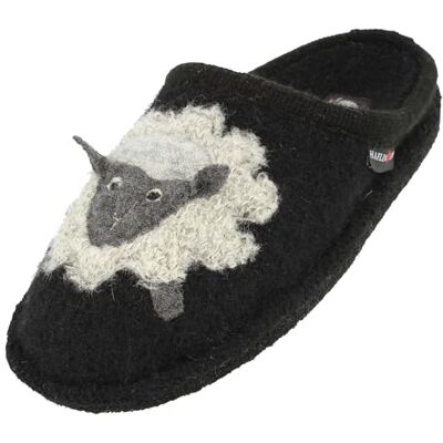HAFLINGER Chaussons pour Femmes Lamby 313101, Pointure:41 EU, La Couleur:Noir - Publicité HAFLINGER Chaussons pour Femmes Lamby 313101, Pointure:41 EU, La Couleur:Noir - Publicité