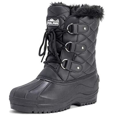Polar Femmes Short Neige Hiver Tactique Imperméable Promeneur Mi-Mollet En Marchant Bottes Noir Cuir UK7/EU40 YC0368 - Publicité Polar Femmes Short Neige Hiver Tactique Imperméable Promeneur Mi-Mollet En Marchant Bottes Noir Cuir UK7/EU40 YC0368 - Publicité
