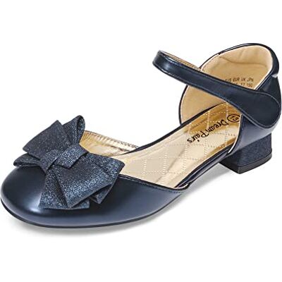 DREAM PAIRS Kids Ballerines Filles à Talon Bloc Confortables Chaussures de Princesse Surmontées d’Un Nœud Scintillant,Size 28.5,Marine,SDFL2314K - Publicité DREAM PAIRS Kids Ballerines Filles à Talon Bloc Confortables Chaussures de Princesse Surmontées d’Un Nœud Scintillant,Size 28.5,Marine,SDFL2314K - Publicité