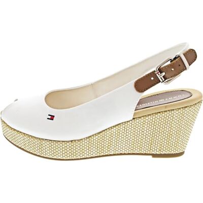 Tommy Hilfiger Sandales Compensées Femme Iconic Elba Sling Back Talon Compensé, Blanc (Ecru), 39 - Publicité Tommy Hilfiger Sandales Compensées Femme Iconic Elba Sling Back Talon Compensé, Blanc (Ecru), 39 - Publicité