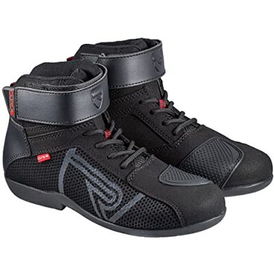 CURVE Bottes moto Vented Noir/Gris, Microfibre, Protection cheville et talon, Fermeture à lacets, Semelle antidérapante, Adultes, Homme et femme, CE - Publicité CURVE Bottes moto Vented Noir/Gris, Microfibre, Protection cheville et talon, Fermeture à lacets, Semelle antidérapante, Adultes, Homme et femme, CE - Publicité