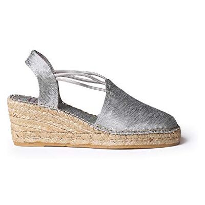 TONI PONS Espadrille Femme en Soie et Coton Turia Argent, 33 EU - Publicité TONI PONS Espadrille Femme en Soie et Coton Turia Argent, 33 EU - Publicité