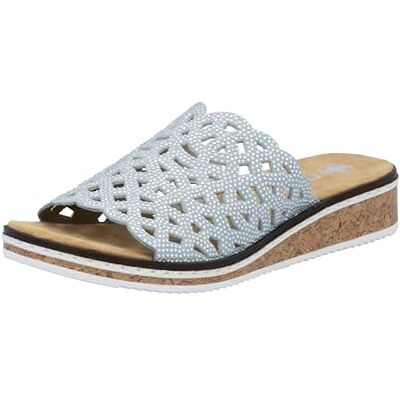 Rieker Femme V3693 Mules, Bleu, 40 EU - Publicité Rieker Femme V3693 Mules, Bleu, 40 EU - Publicité