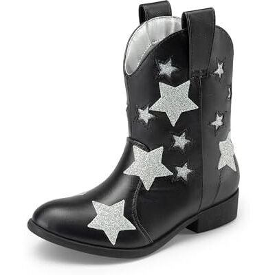 DREAM PAIRS Bottes de cowgirl western mi-mollet pour filles, noir, 38 EU - Publicité DREAM PAIRS Bottes de cowgirl western mi-mollet pour filles, noir, 38 EU - Publicité