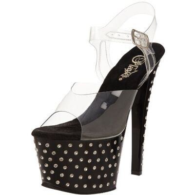 Pleaser Stardust 708, Sandales femme, Transparent (Clr/Blk), 38 EU - Publicité Pleaser Stardust 708, Sandales femme, Transparent (Clr/Blk), 38 EU - Publicité