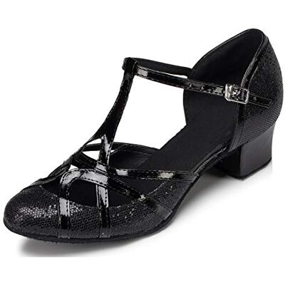 MINITOO Femme Danse Chaussure Ferme Cabaret Fete Soiree Escarpins et Talons Bas L2040 Noir 3.5cm Talon EU 36 - Publicité MINITOO Femme Danse Chaussure Ferme Cabaret Fete Soiree Escarpins et Talons Bas L2040 Noir 3.5cm Talon EU 36 - Publicité