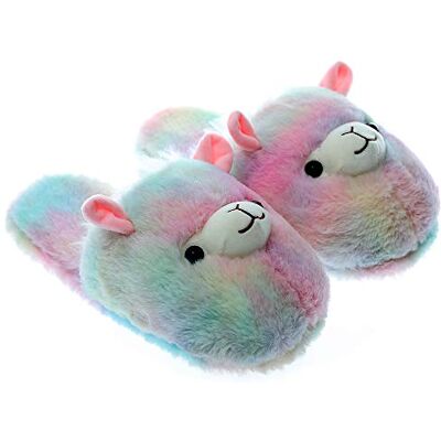 Millffy Pantoufles licorne en peluche Mignons pantoufles en peluche de lama arc-en-ciel Alpaca Plush Home Chaussures Pantoufles moelleuses pour filles (38-39 EU, Alpaga) - Publicité Millffy Pantoufles licorne en peluche Mignons pantoufles en peluche de lama arc-en-ciel Alpaca Plush Home Chaussures Pantoufles moelleuses pour filles (38-39 EU, Alpaga) - Publicité