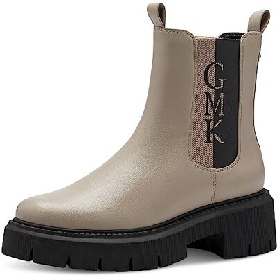 MARCO TOZZI by Guido Maria Kretschmer Bottines Chelsea en cuir synthétique pour femme, Taupe Comb, 40 EU - Publicité MARCO TOZZI by Guido Maria Kretschmer Bottines Chelsea en cuir synthétique pour femme, Taupe Comb, 40 EU - Publicité