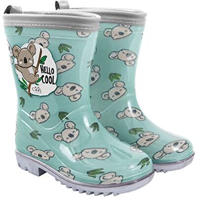 PERLETTI Bottines de Pluie Bleu Clair avec Koala Gris et Feuilles pour Enfants Galoches Impérmeables Confortables Bordure Réflechissante Bottes Enfant Protection Neige Boue pour Loisir (Koala, 26/27 EU) - Publicité PERLETTI Bottines de Pluie Bleu Clair avec Koala Gris et Feuilles pour Enfants Galoches Impérmeables Confortables Bordure Réflechissante Bottes Enfant Protection Neige Boue pour Loisir (Koala, 26/27 EU) - Publicité