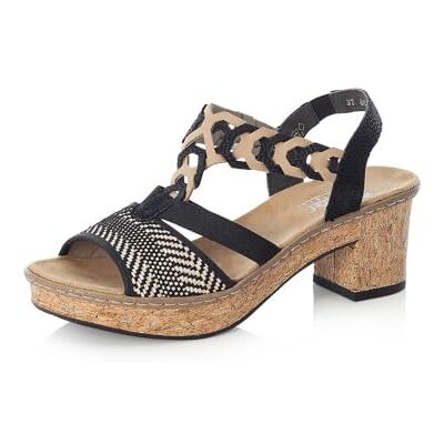 Rieker Femme Sandales 638C7, Dame Sandales compensées,Hautes,Sandales à Talon compensé,Chaussures d'été,Noir (Schwarz Kombi / 00),37 EU / 4 UK - Publicité Rieker Femme Sandales 638C7, Dame Sandales compensées,Hautes,Sandales à Talon compensé,Chaussures d'été,Noir (Schwarz Kombi / 00),37 EU / 4 UK - Publicité