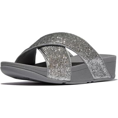 Fitflop Lulu Sandales croisées froissées pour femme, Silvereen, 43 EU - Publicité Fitflop Lulu Sandales croisées froissées pour femme, Silvereen, 43 EU - Publicité