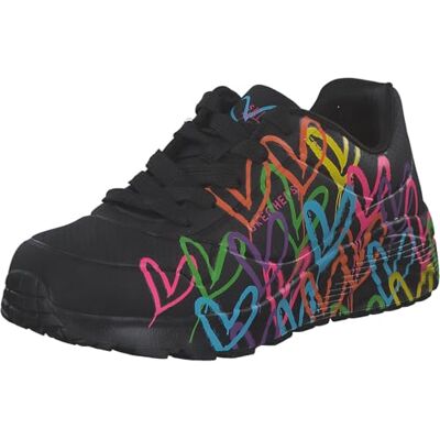 Skechers Kids Girls Uno Lite-Spread The Love Sneaker, Black/Multi, Noir, 32 EU - Publicité Skechers Kids Girls Uno Lite-Spread The Love Sneaker, Black/Multi, Noir, 32 EU - Publicité
