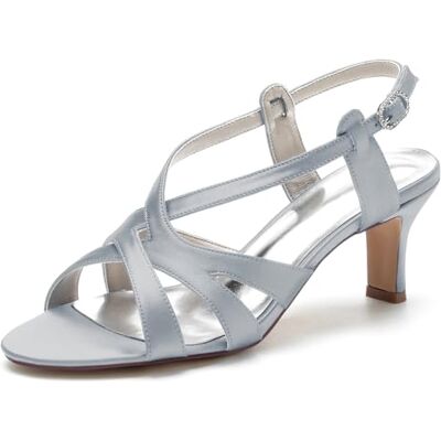 Yhsdfcn Sandales Satin Femme Multi Brides Nu-Pieds Escarpins Petit Talon Boucle Strass Mariage Soirée Chaussures,Argent,36EU - Publicité Yhsdfcn Sandales Satin Femme Multi Brides Nu-Pieds Escarpins Petit Talon Boucle Strass Mariage Soirée Chaussures,Argent,36EU - Publicité