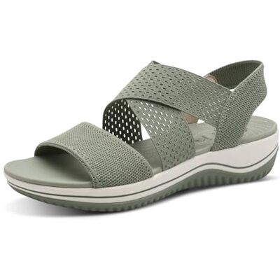 Jana Femme Coshy Wedge/Plat Sand Sandale à Talon, Sauge, 40 EU - Publicité Jana Femme Coshy Wedge/Plat Sand Sandale à Talon, Sauge, 40 EU - Publicité